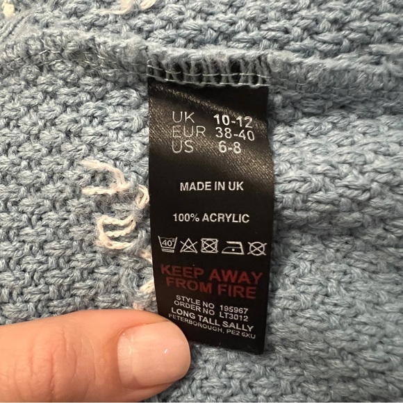 Light Blue Polka Dot Knit Sweater || Long Tall Sally || US6-8 - Picture 3 of 4